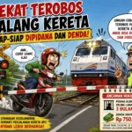 Terobos Palang Kereta Bisa Dipidana dan Didenda Rp750 Ribu