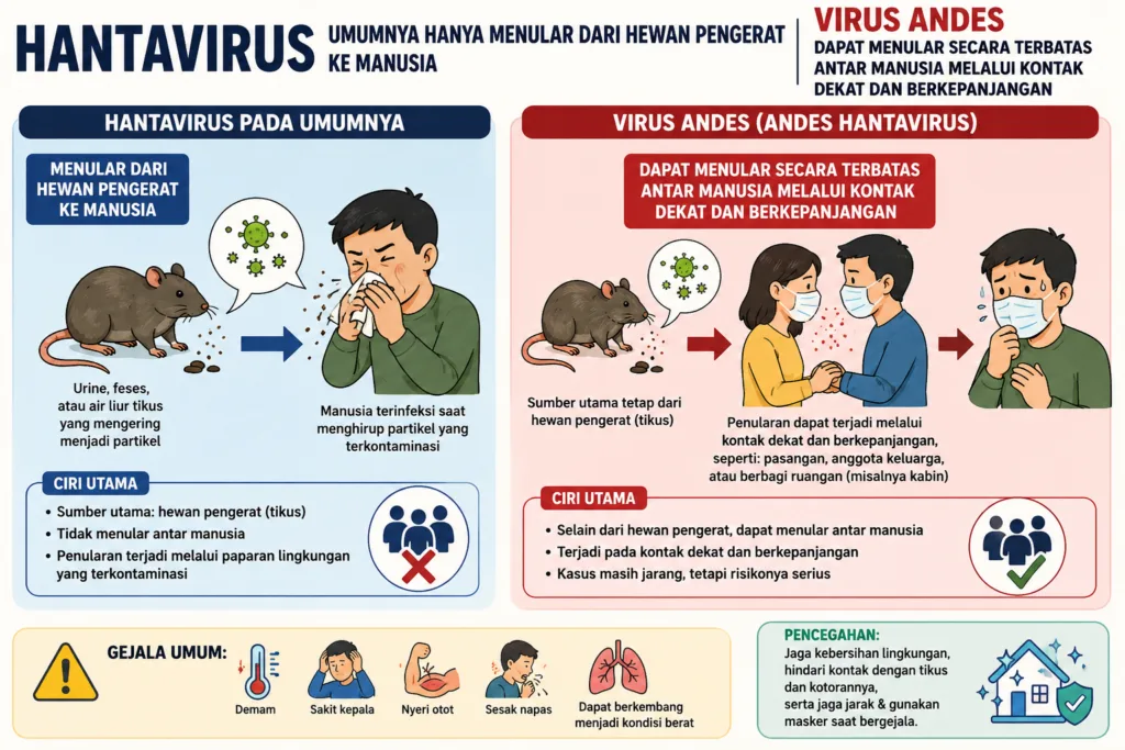 Ilustrasi tentang Hantavirus jenis Andes (Foto: Generated AI)