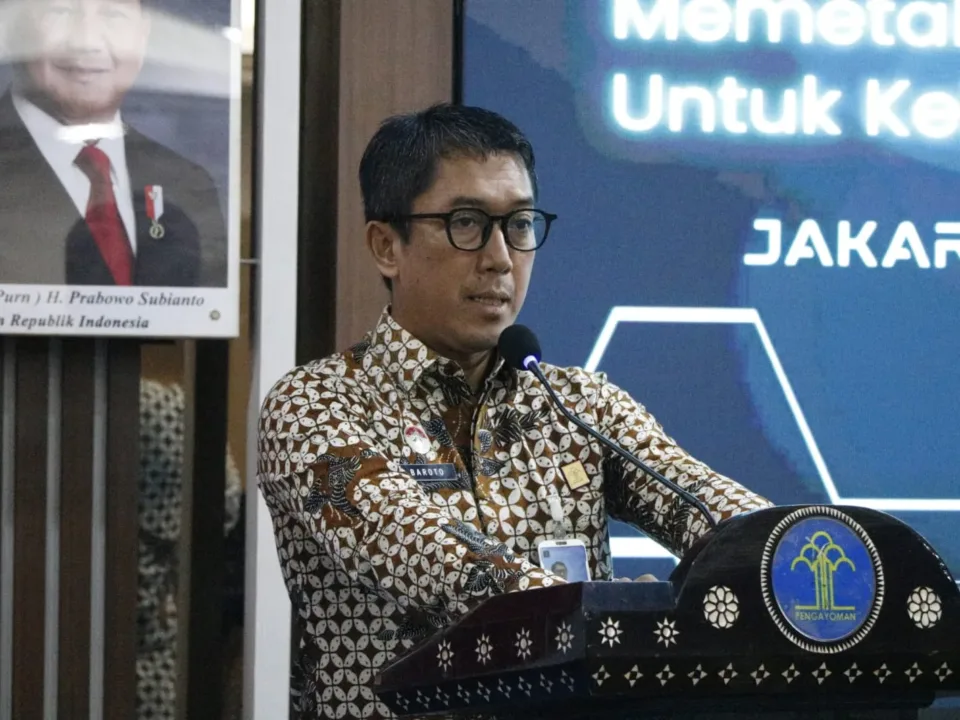 Kepala Kanwil Kemenkum DK Jakarta, Baroto, saat memaparkan program Inovasi Kampus untuk desain industri