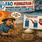 FAO Prediksi Produksi Beras Dunia Menyusut pada Musim 2026/2027 akibat El Nino